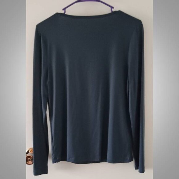 Tahari modern essentials long sleeve blouse top size medium  blue grey - Picture 2 of 4